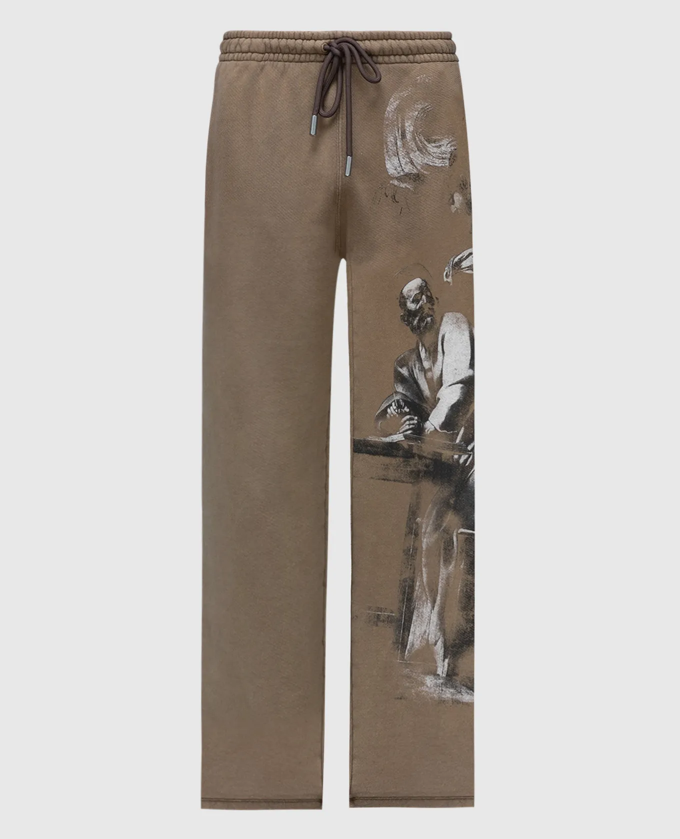 Off-White Pantaloni della tuta marroni con stampa S.Matthew OMCH054S24FLE004