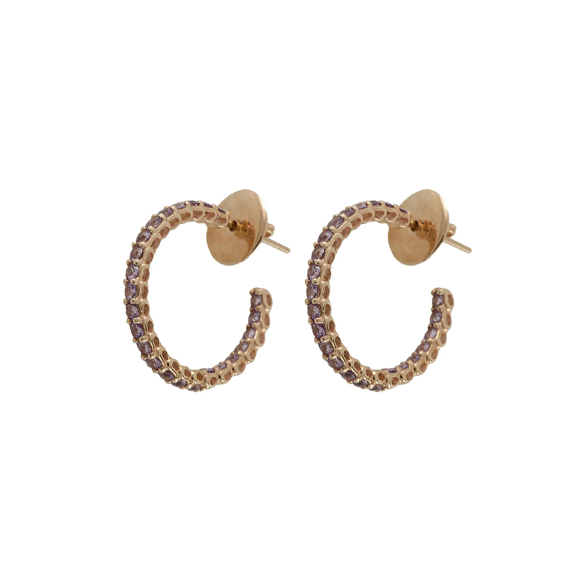 ORECCHINI IN ORO ROSA 9KT E AMETISTA