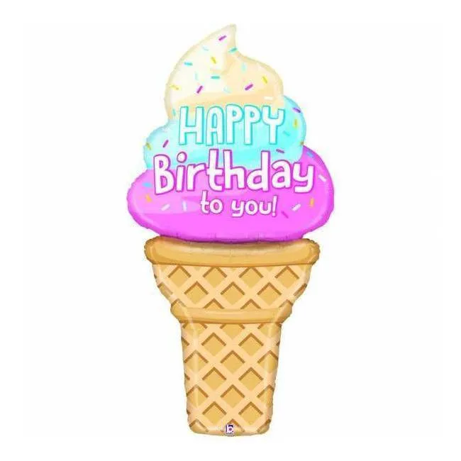 Palloncino gelato Happy Birthday 1,88 m - Grabo