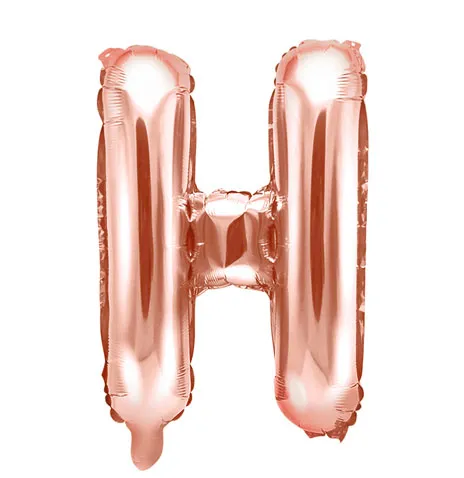 Palloncino lettera H rosa oro 35 cm