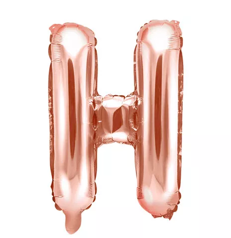 Palloncino lettera H rosa oro 35 cm