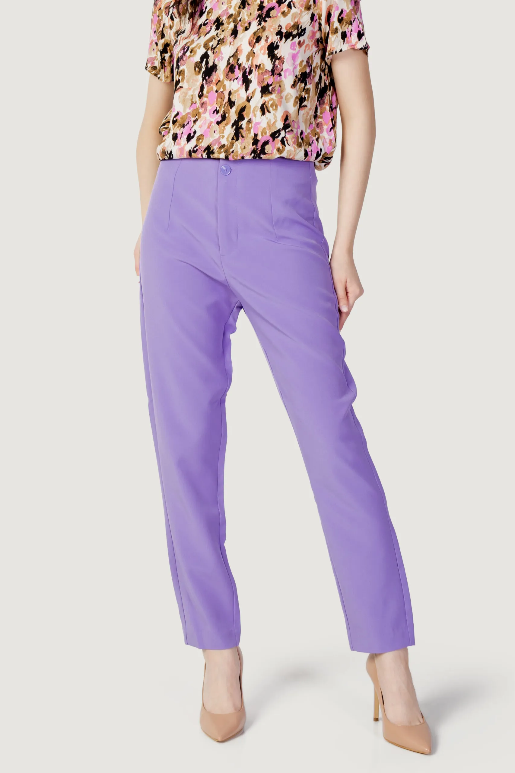 Pantaloni a sigaretta Only onlastrid life hw slim cigarette cc tlr Lilla