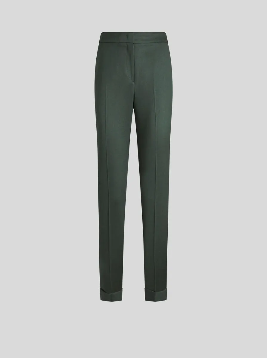 PANTALONI CROPPED IN LANA STRETCH