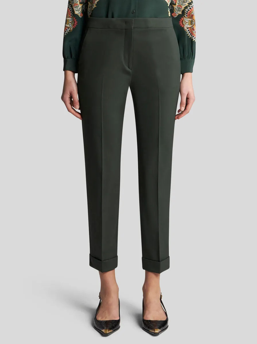 PANTALONI CROPPED IN LANA STRETCH