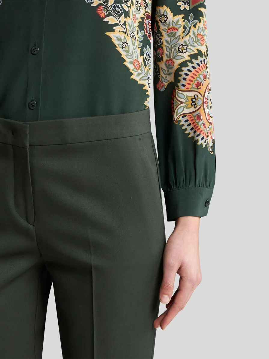 PANTALONI CROPPED IN LANA STRETCH