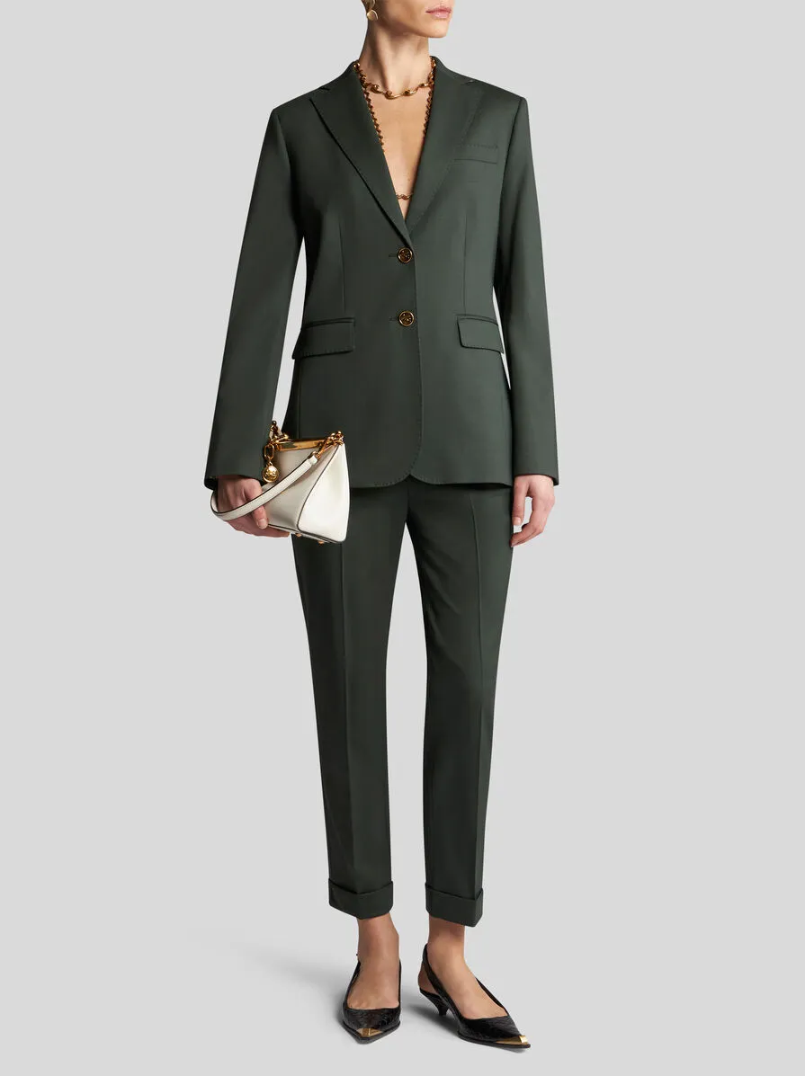 PANTALONI CROPPED IN LANA STRETCH