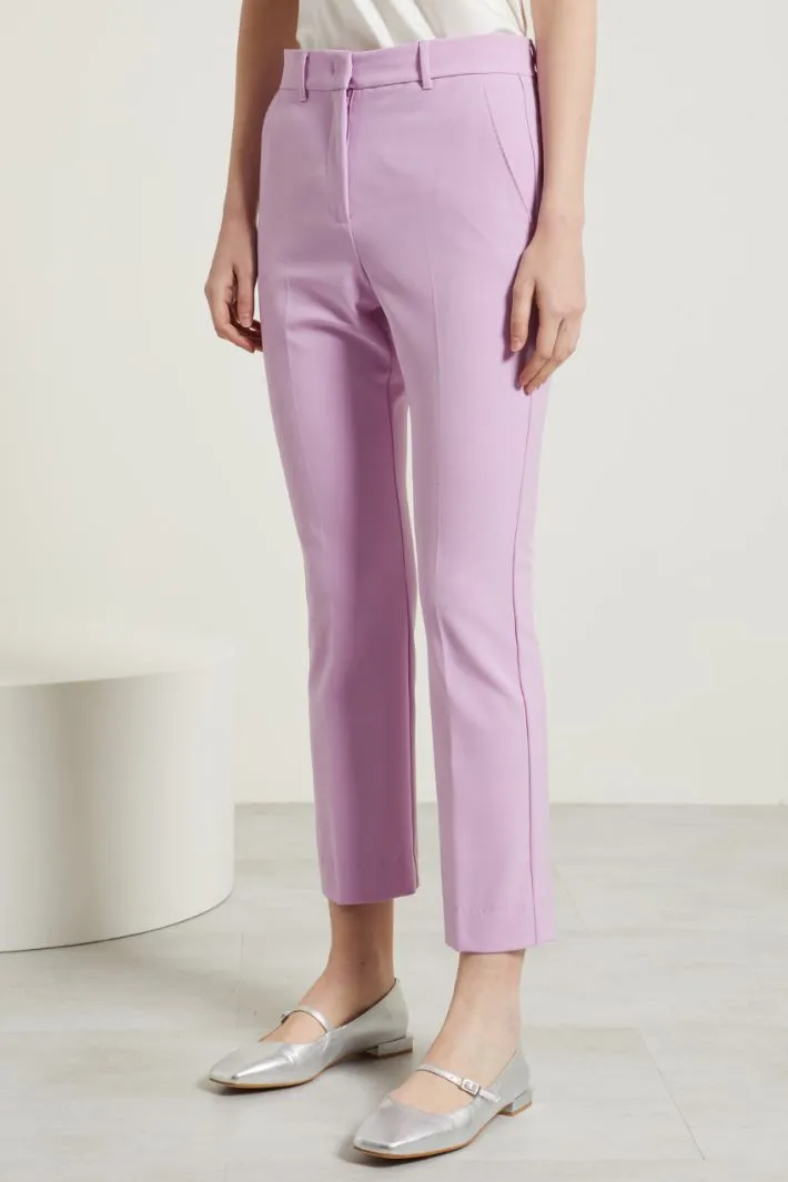 Pantaloni cropped in tela