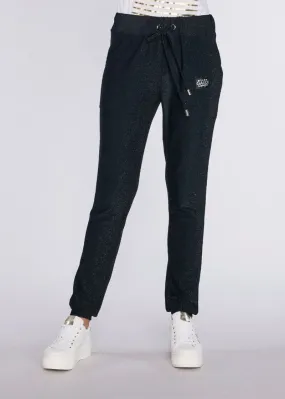 Pantaloni jogging in jersey e lurex