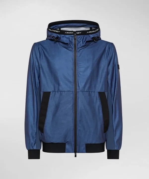 Peuterey - Vince, Bomber in doppio materiale, Blu sogno