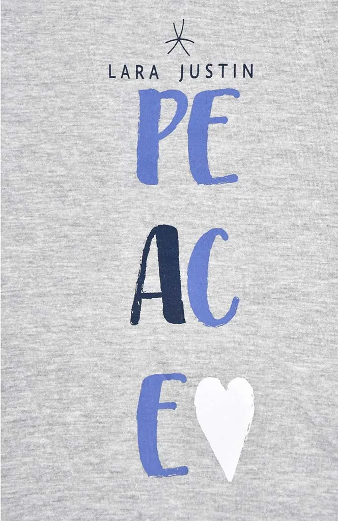 Pigiama Cotone Donna Maniche Corte Pinocchietto Lara Justin Peace 934