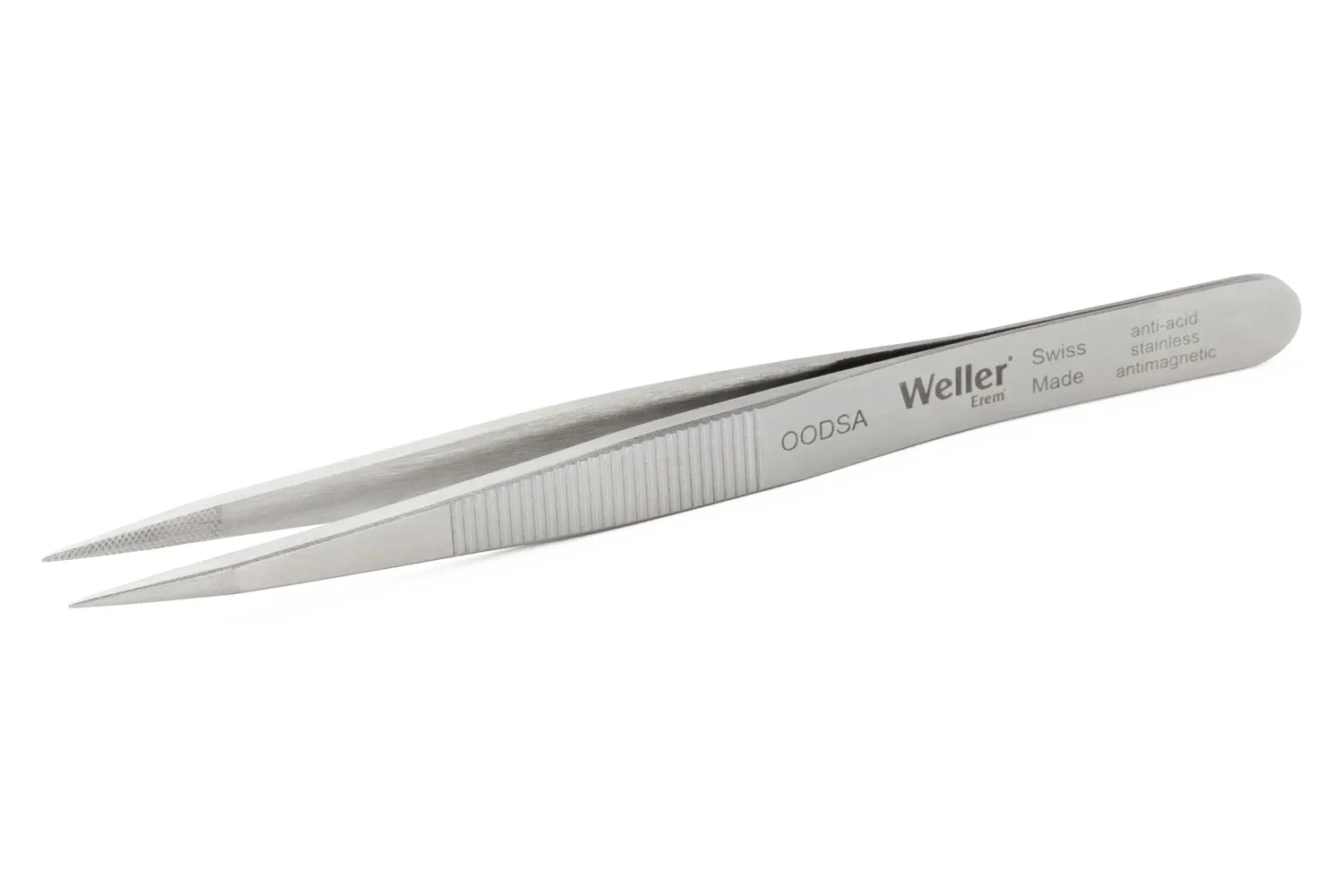 Pinzette Weller Erem 00DSA in Acciaio inox, 120 mm mm, becco A punta; seghettato all'interno, anti-magnetiche