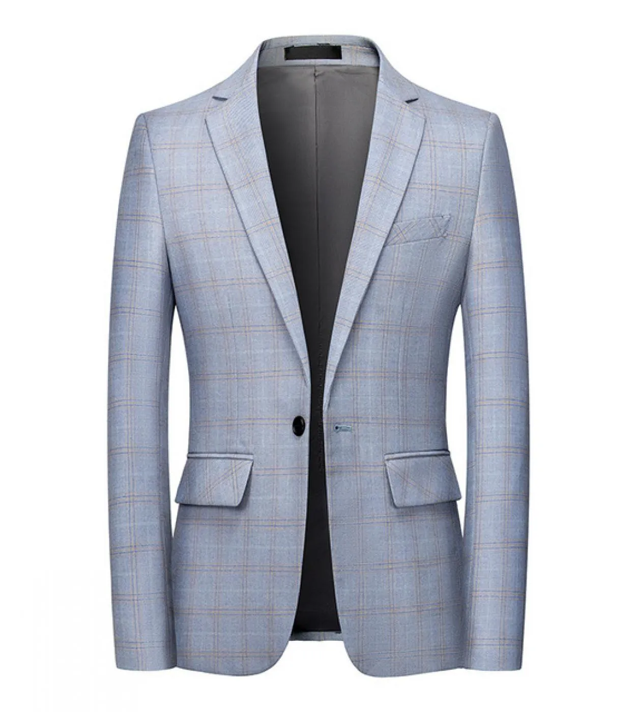Plyesxale Brand Big Size Blazer beige Casual Masculino Chaqueta Formal Hombre Mens Blazer scozzese Giacca da lavoro M6