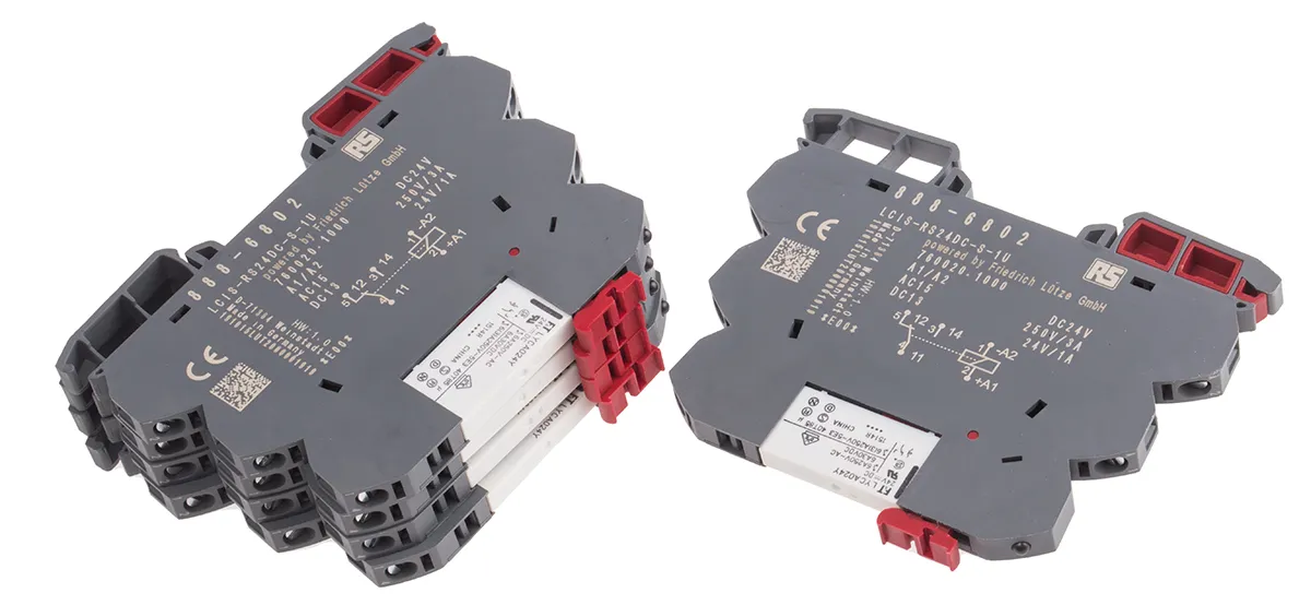 Relè d'interfaccia RS PRO, bobina 24V cc, Guida DIN, contatti SPDT