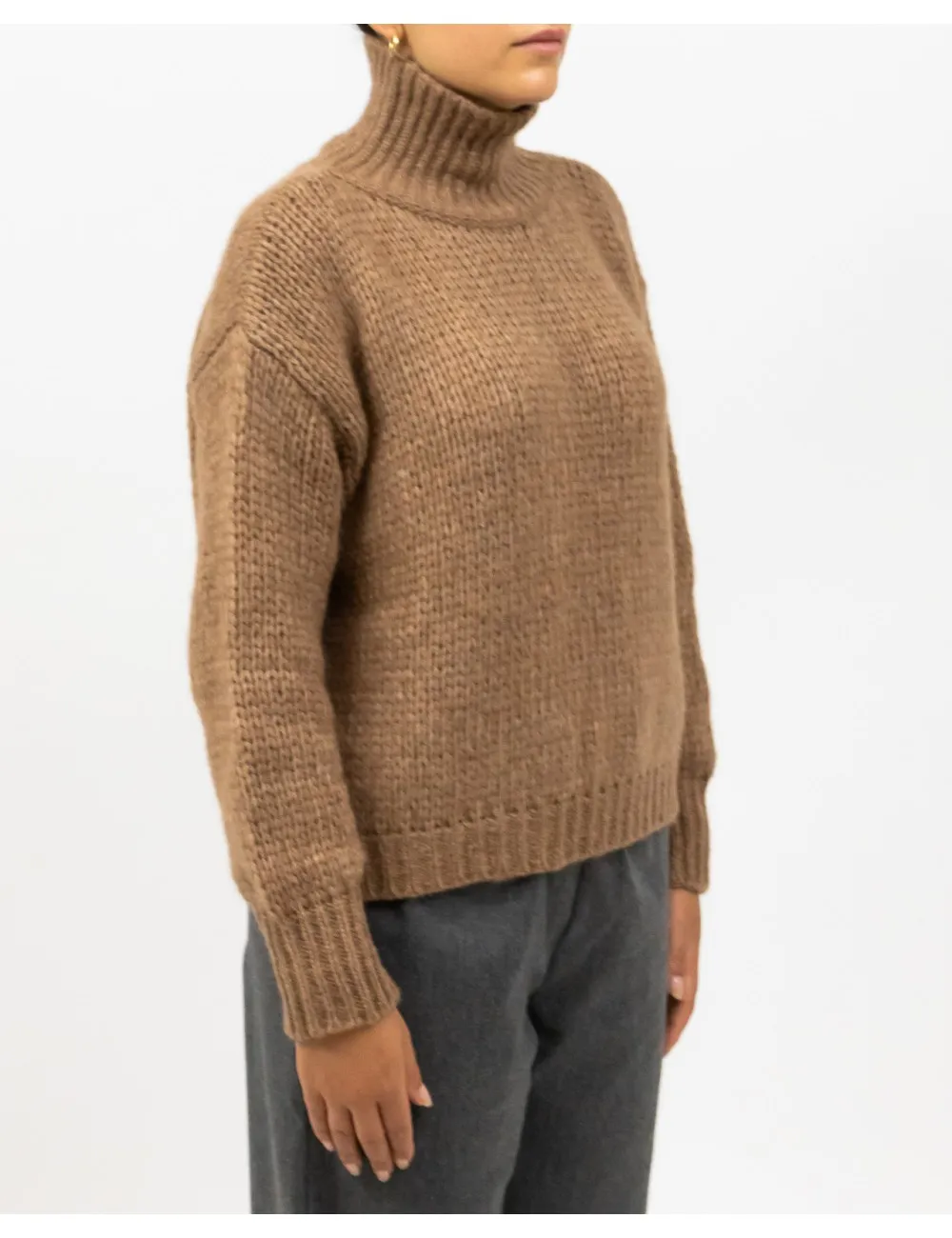 Roberto Collina - Dolcevita Over Alpaca Caramello Donna