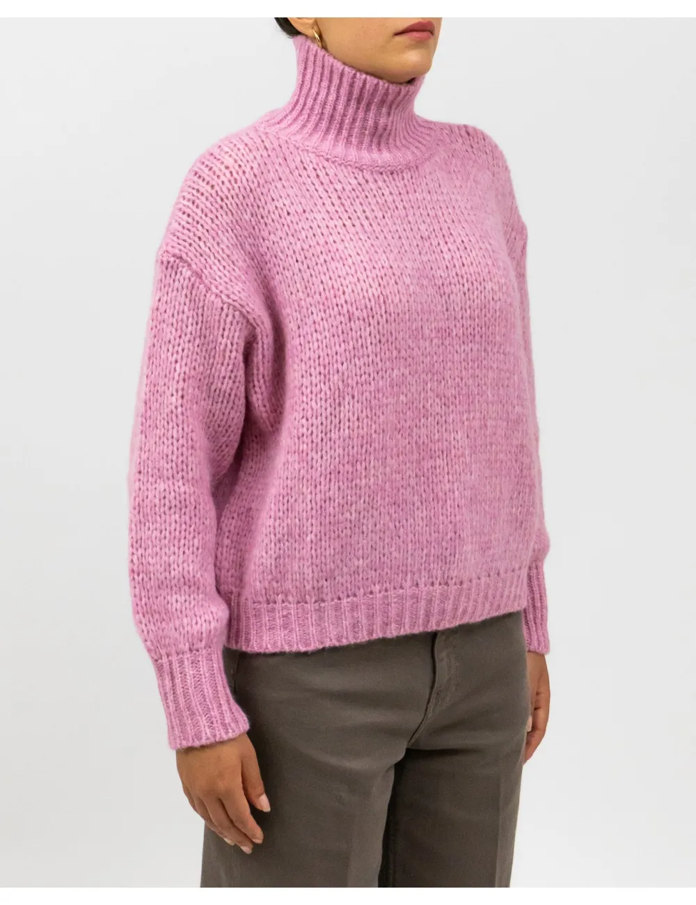 Roberto Collina - Dolcevita Over Alpaca Rosa Donna