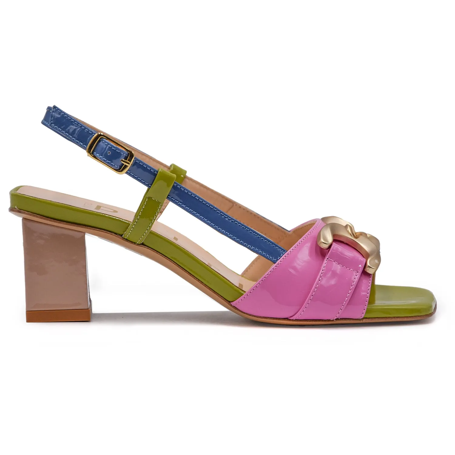 Sandali Donna Rosa Avion Matteo Pitti Donna Tacco A Blocco Medio