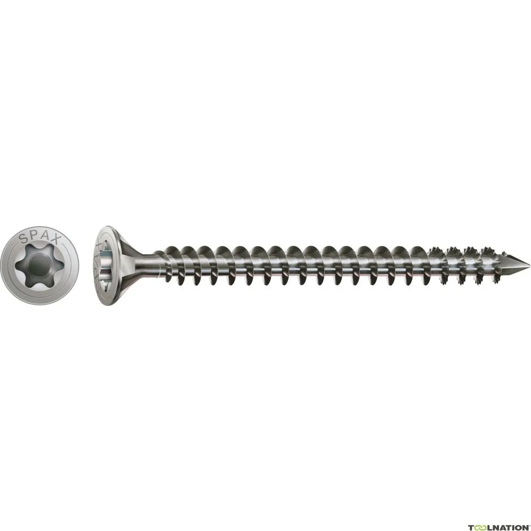 SPAX 1208001003005 Vite universale 10 x 300 mm, testa svasata, T-STAR PLUS T50, filettatura piena, acciaio inox A4 - 50ST