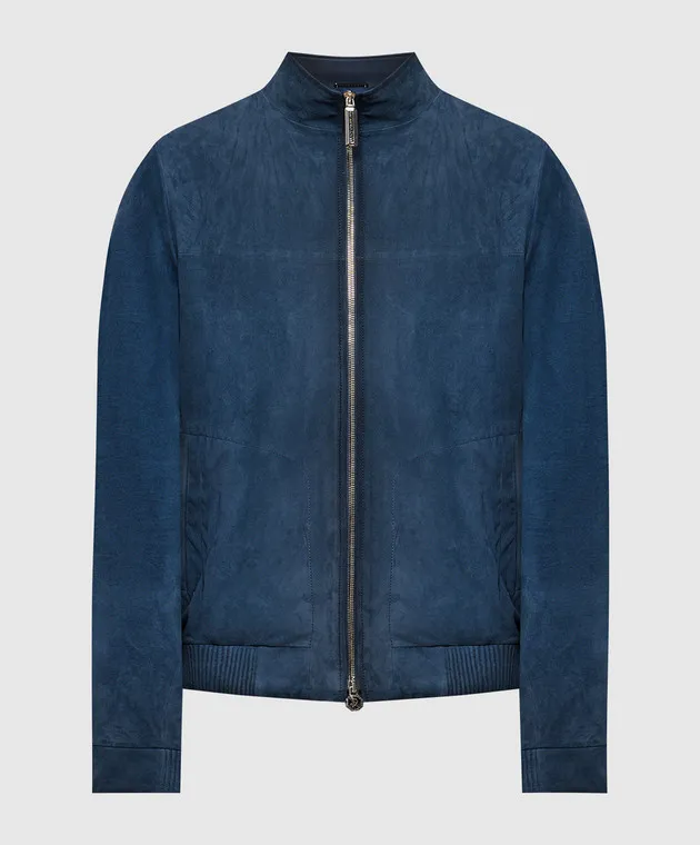 Stefano Ricci Giacca in pelle blu M7J4100060CAMAE4