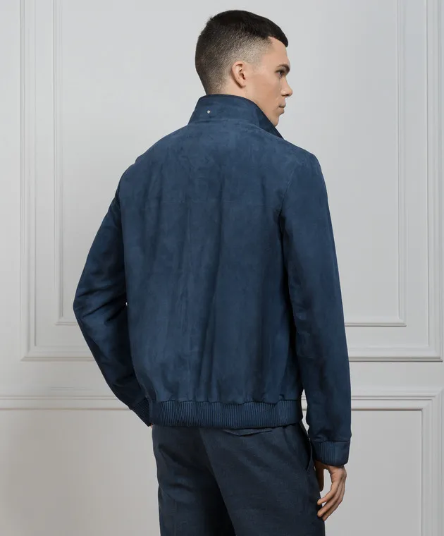 Stefano Ricci Giacca in pelle blu M7J4100060CAMAE4
