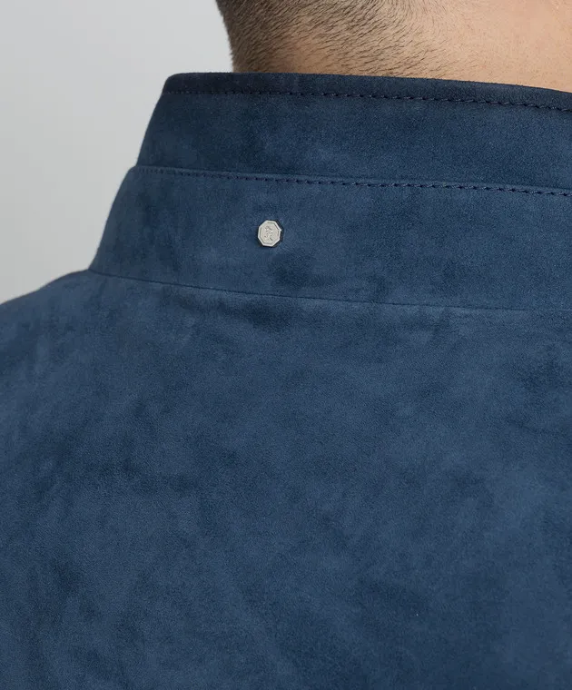 Stefano Ricci Giacca in pelle blu M7J4100060CAMAE4
