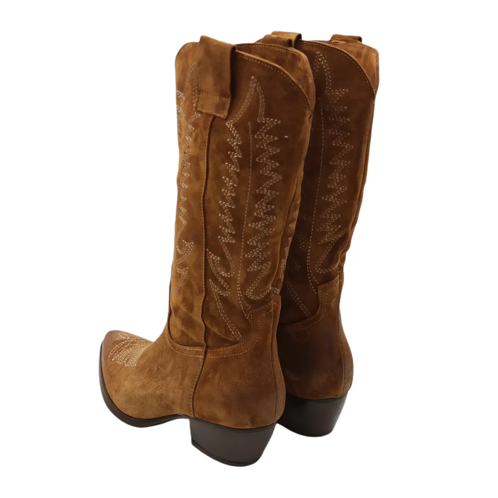Stivale texano donna in camoscio Way out London KAREN/R VELOUR BRUCIATO