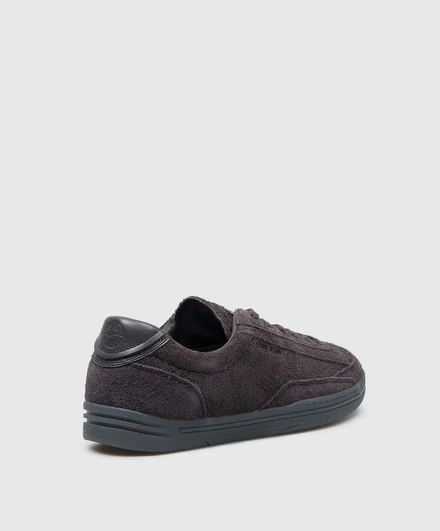 Stone Island Sneakers in camoscio grigio con logo 80FWS0101