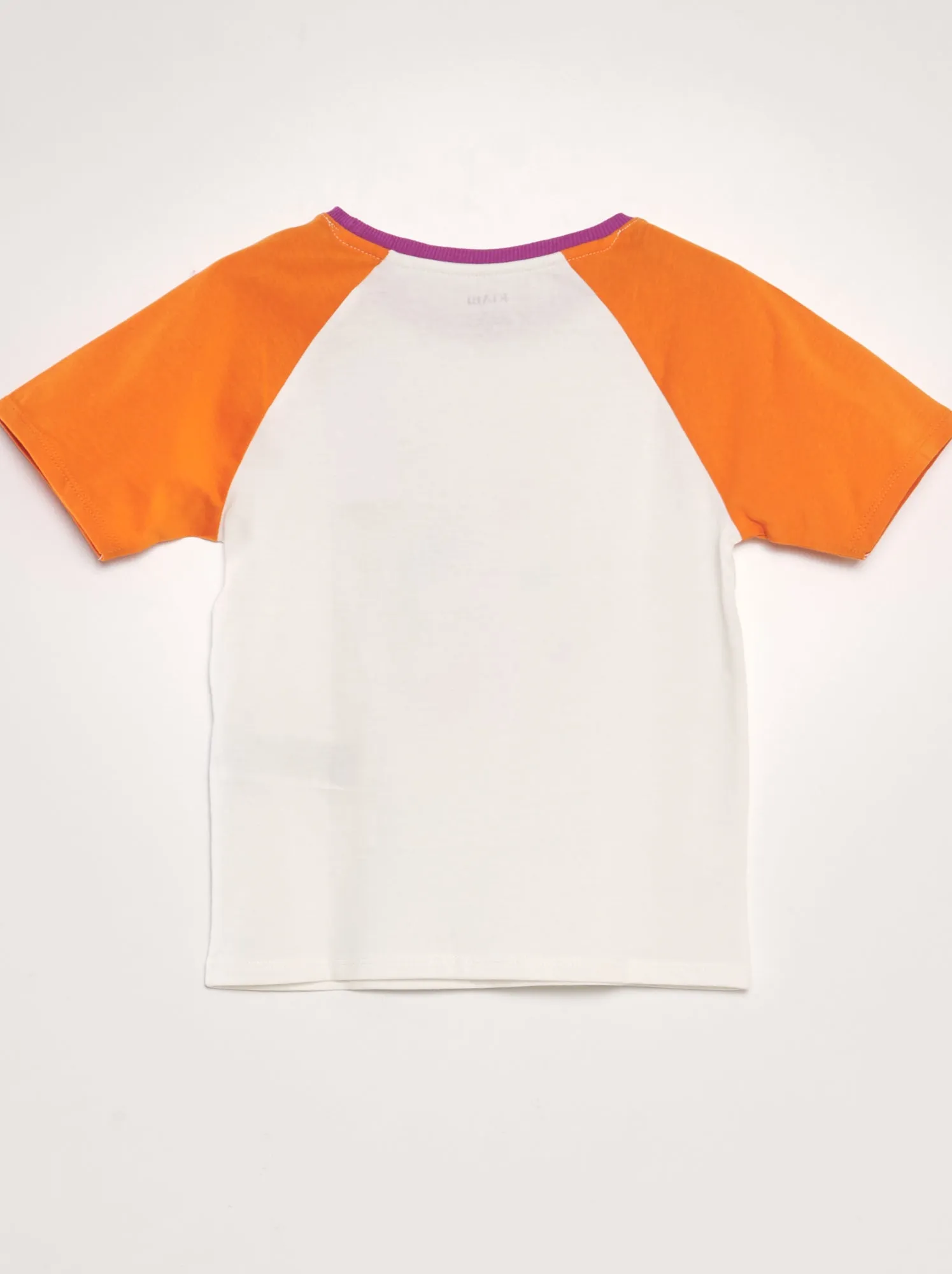 T-shirt in cotone scollo tondo - BIANCO