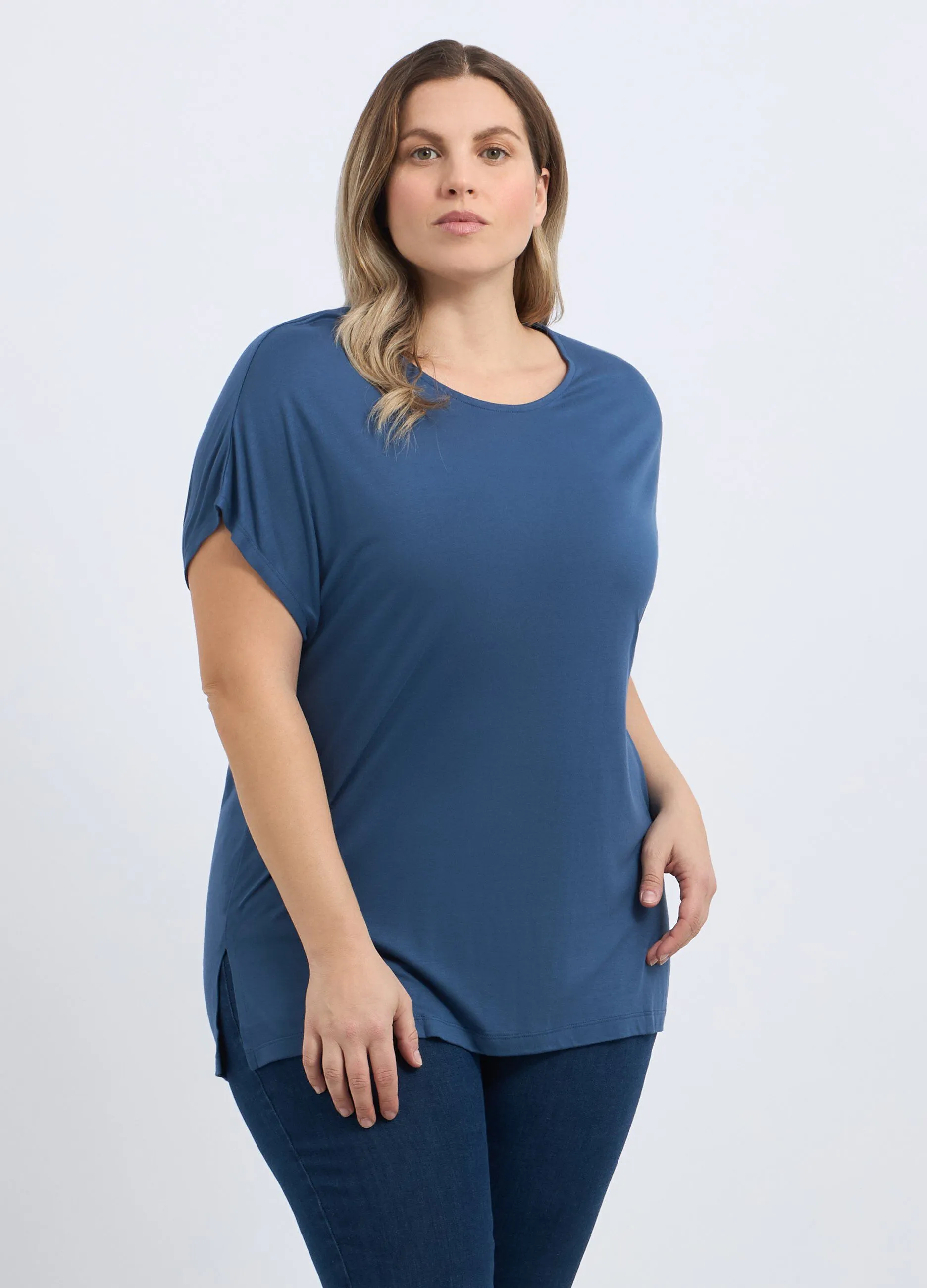 T-shirt in pura viscosa donna curvy