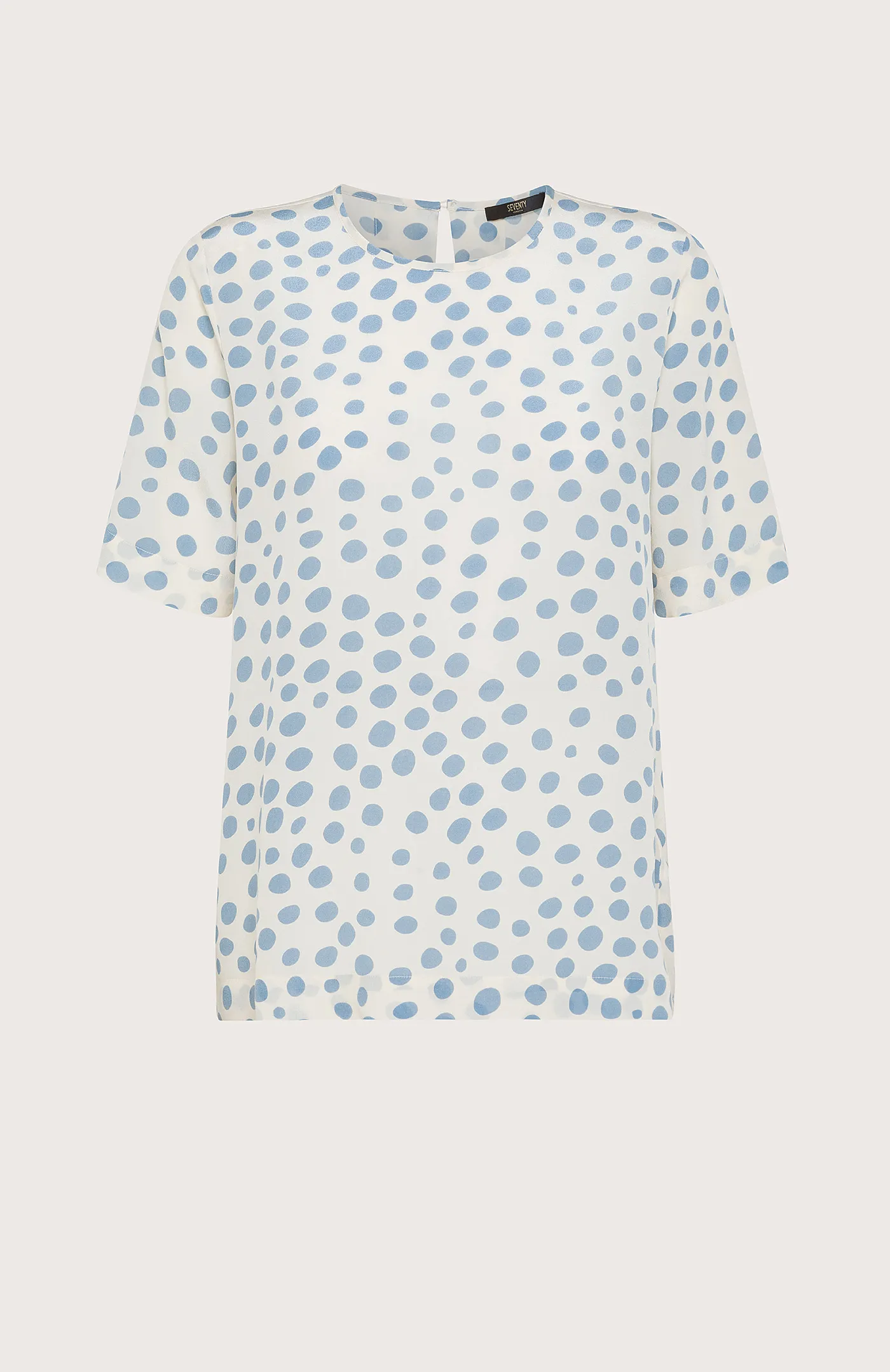 T-shirt manica corta in 100% seta a pois