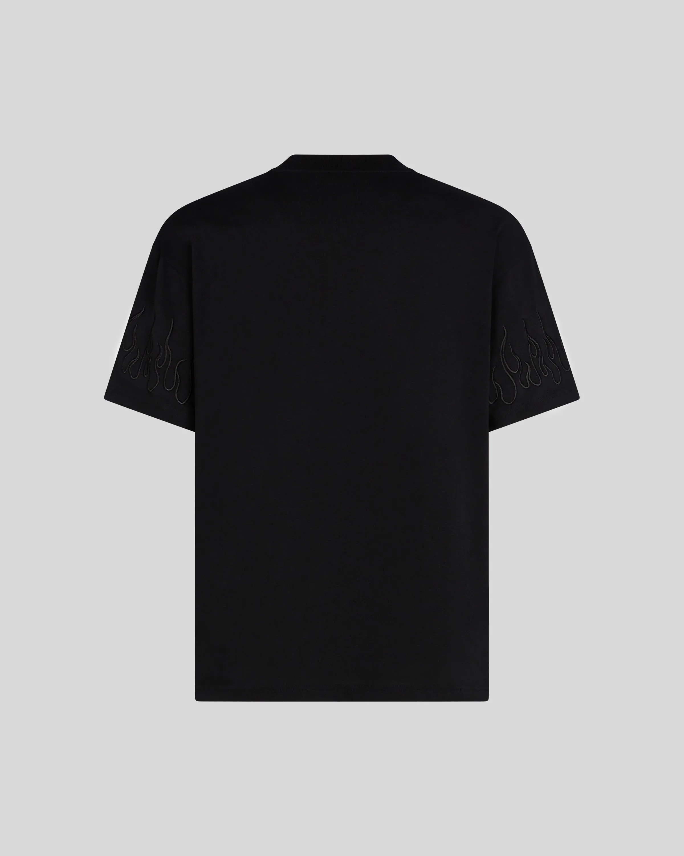 T-SHIRT NERA CON FIAMME NERE
