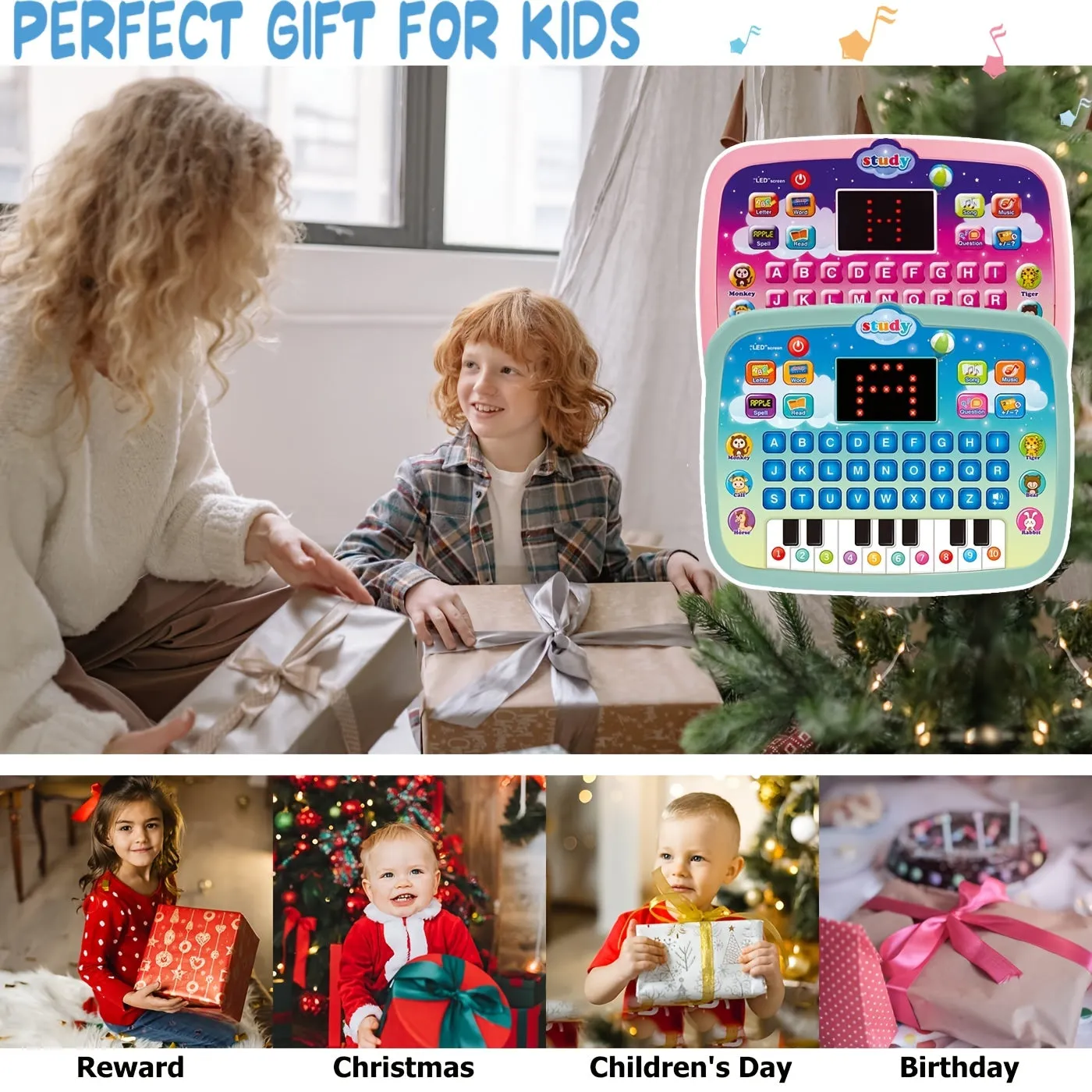 Tablet Per Bambini/pad Didattico Per Bambini Con Schermo LED Insegna Alfabeto, Numeri, Parole, Musica, Matematica, Giocattolo El