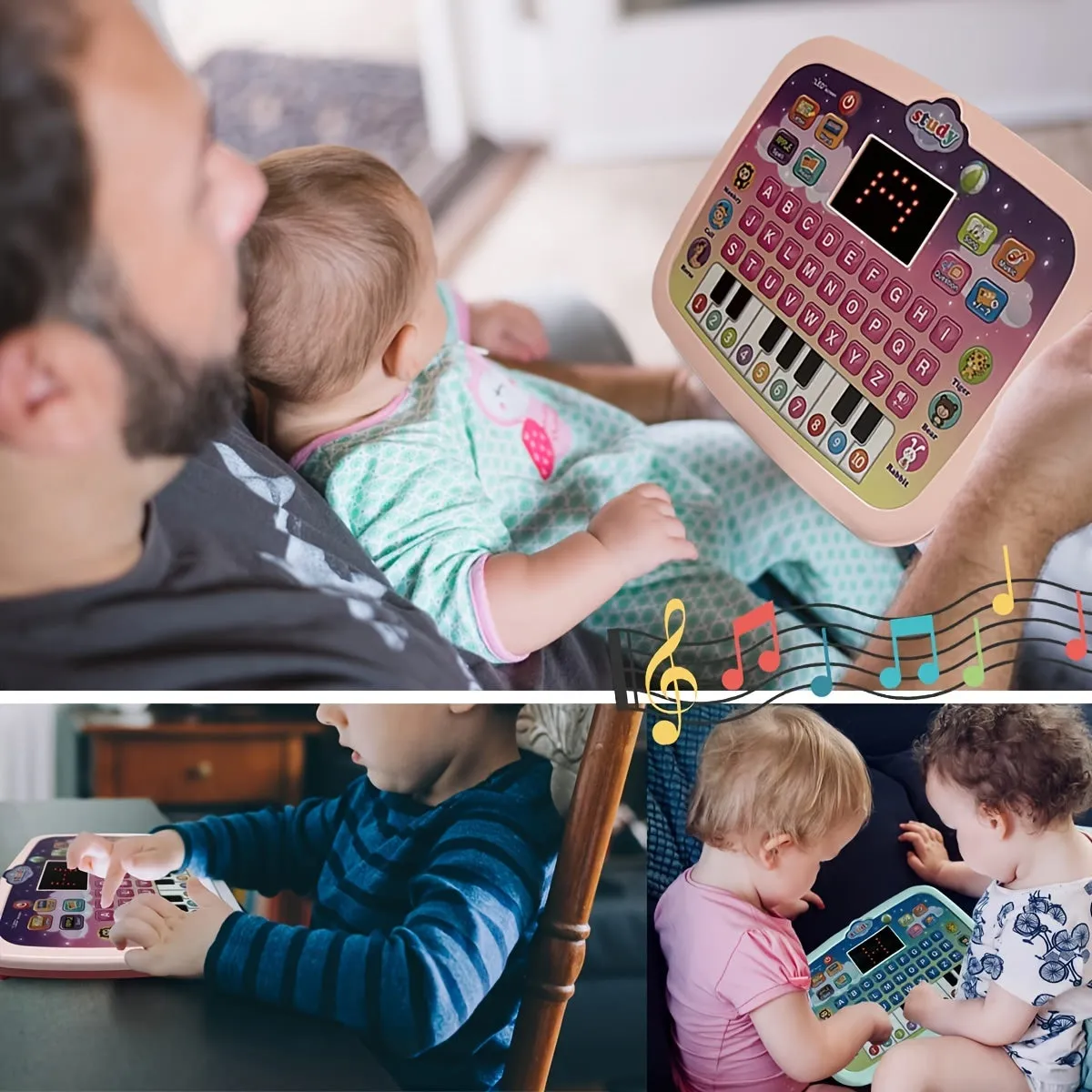 Tablet Per Bambini/pad Didattico Per Bambini Con Schermo LED Insegna Alfabeto, Numeri, Parole, Musica, Matematica, Giocattolo El