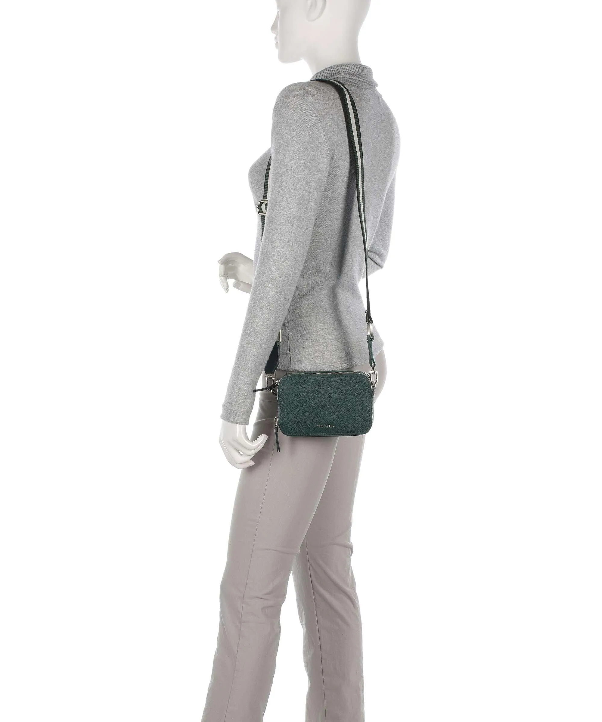  Ted Baker Stunna Borsa a tracolla pelle granulata verde scuro  