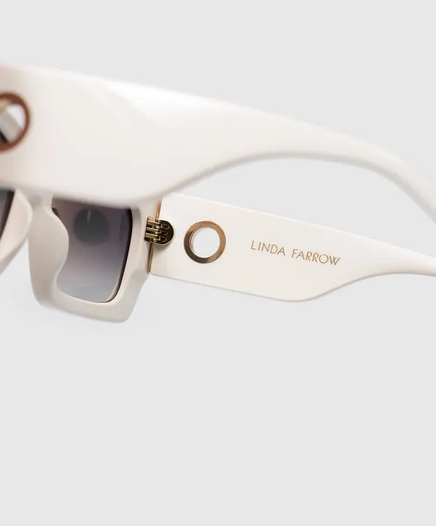 The Attico by Linda Farrow Occhiali da sole Nieve bianchi con finitura oro LFL1297C7