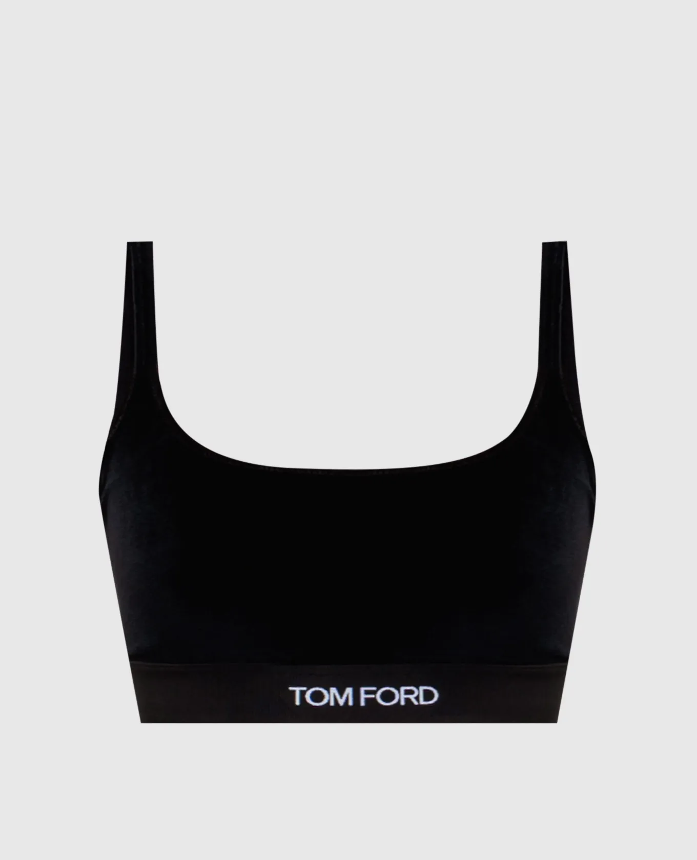 Tom Ford Top in velluto nero con ricamo logo BRJ018JEX065