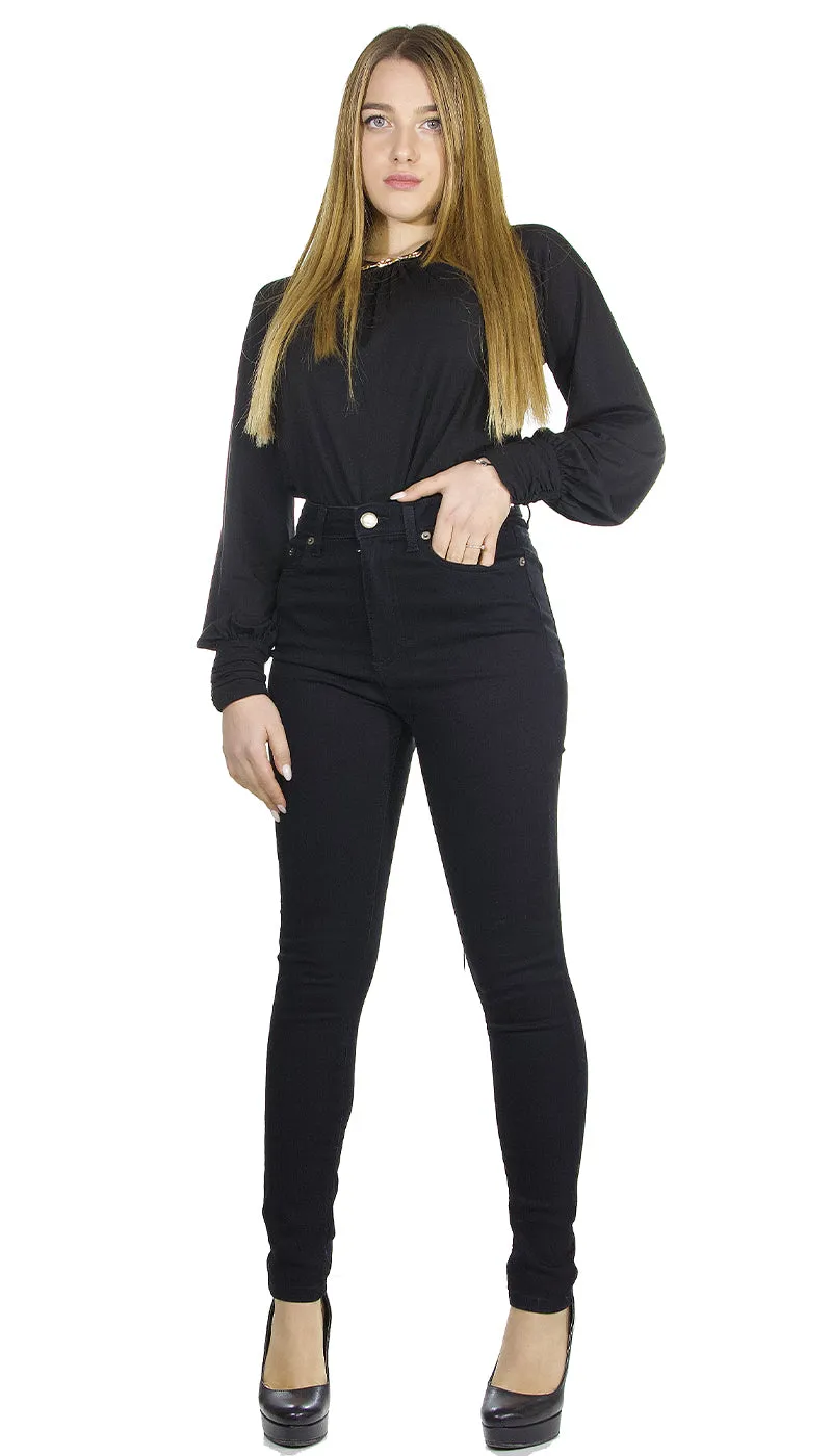 Twinset Milano Jeans nero skinny a vita alta. 212TP2360