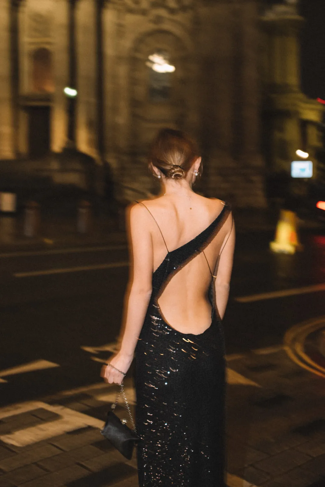 VESTITO MIDI PAILLETTES NERO