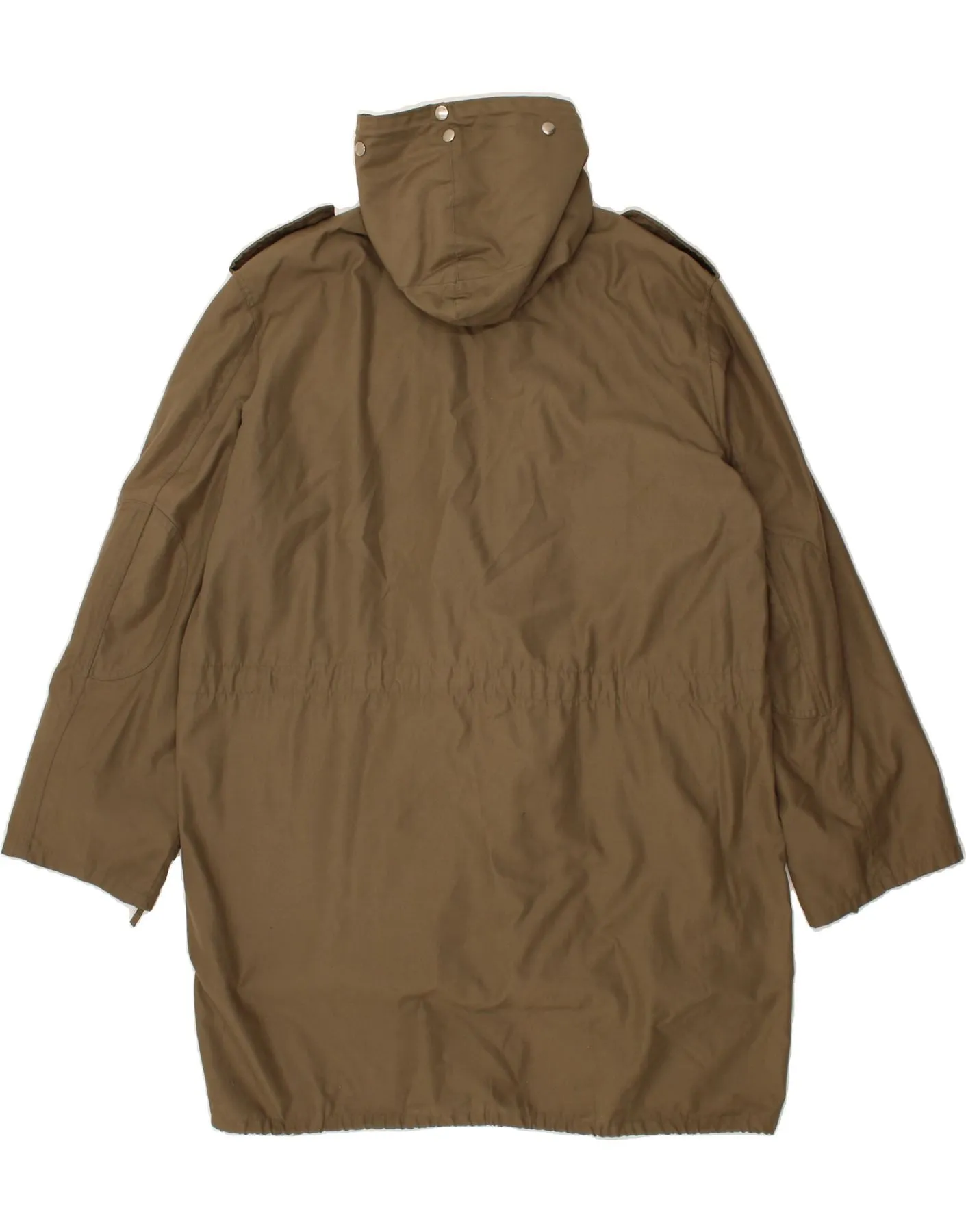 VINTAGE Mens Military Overcoat UK 44 2XL Khaki Polyester