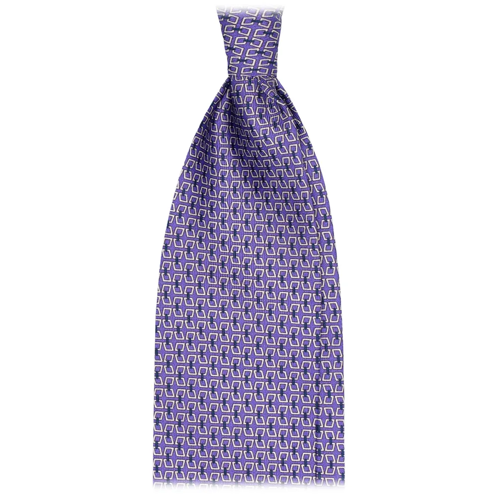 Viola Milano - Cravatta in Seta Italiana con Chiusura a Catena - Viola - Made in Italy - Luxury Exclusive Collection
